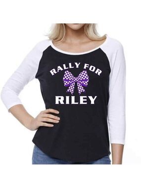 Fundraiser STARTEE™Ladies' Long-Sleeve Varsity T-Shirt NWT Rally for Riley S-XL